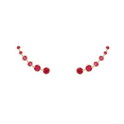 Boucles d'oreilles glamour d'escalade rubis