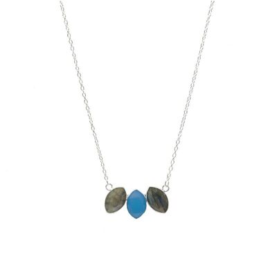 Colgante Ziba Plata Azul y Labradorita