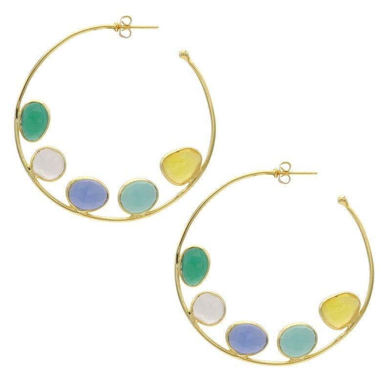 Orecchini a cerchio grandi Alba multicolore tropicale