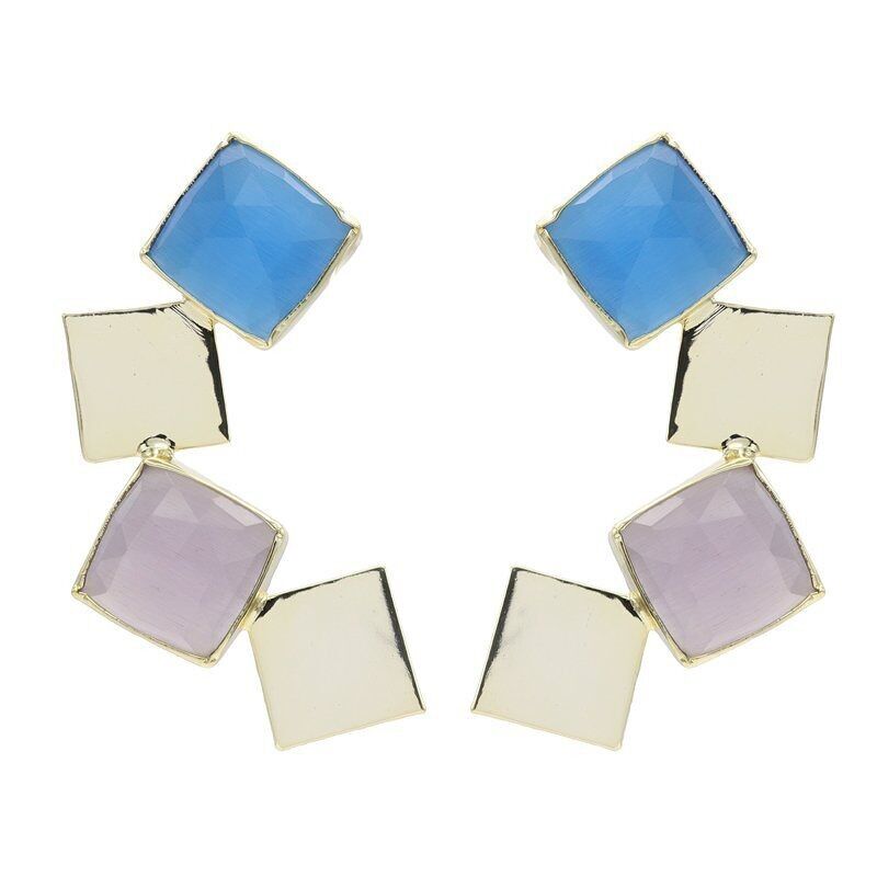 Polierte Antarktis-Ohrringe in Blau und Lila
