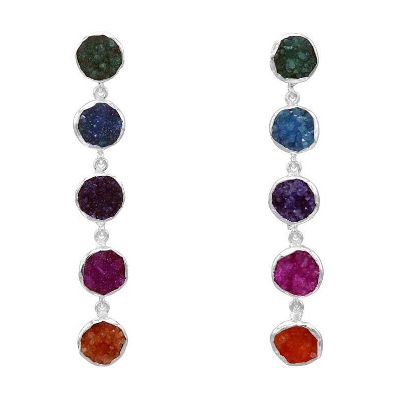 Orecchini multicolori in argento Toledo