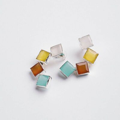 Boucles d'oreilles Kyoto Ed. Parc multicolore argenté limité