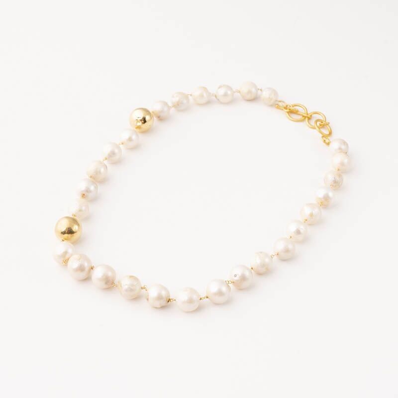 Collana Perle Dorate Gemelli