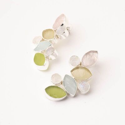 Boucles d'oreilles Hali Ed. Argent brut limité multicolore