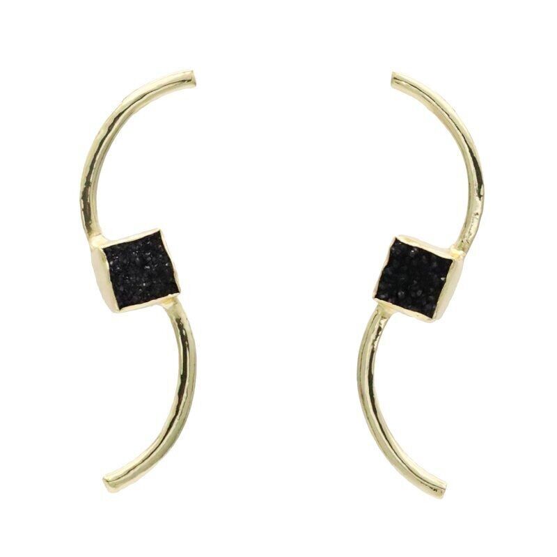 Schwarze Druzy Serendipity Ohrringe