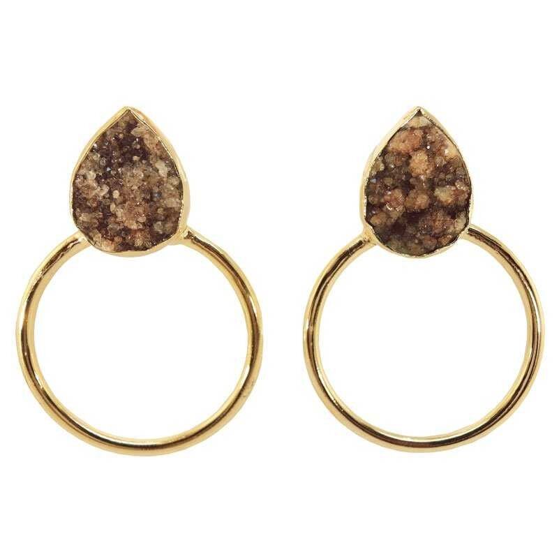 Orecchini Diwa grandi marroni