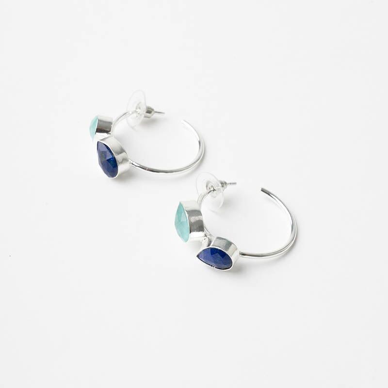 Orecchini a cerchio Thira Ed. Blues d'argento limitati