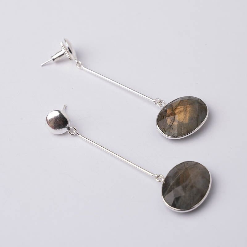 Orecchini Newton Ed. Labradorite d'argento limitata