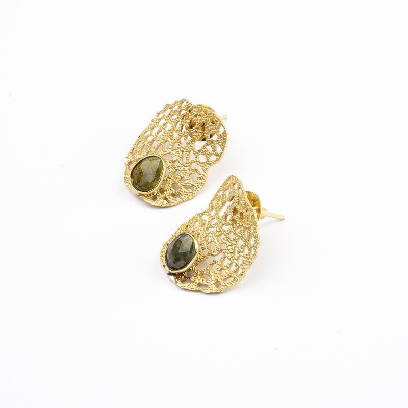 Orecchini Fabidae Ed. Tormaline verdi limitate