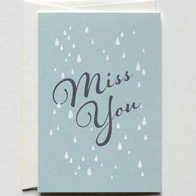 Carte de voeux Miss You, avec enveloppe