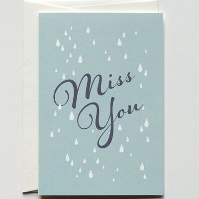 Greeting card Miss You, with envelope