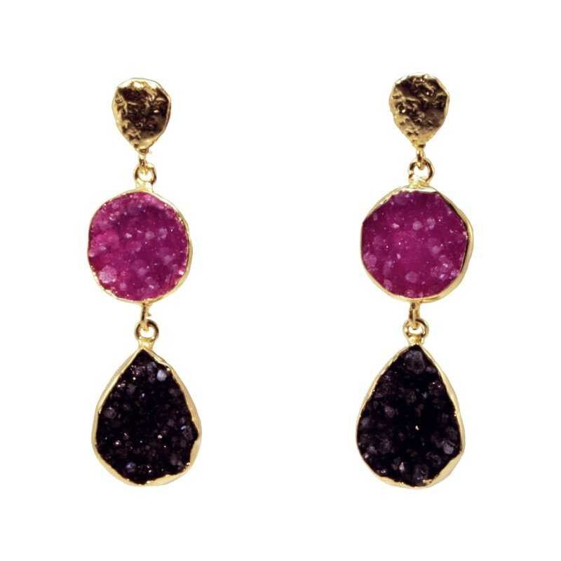 Orecchini Acanto Fucsia e Nero