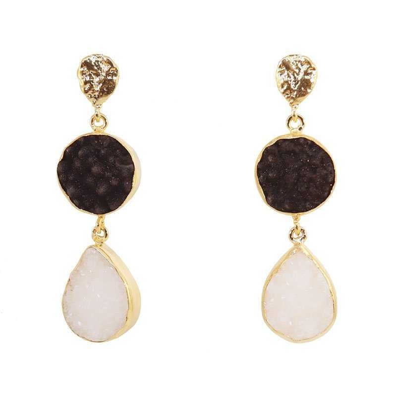 Orecchini d'acanto in bianco e nero