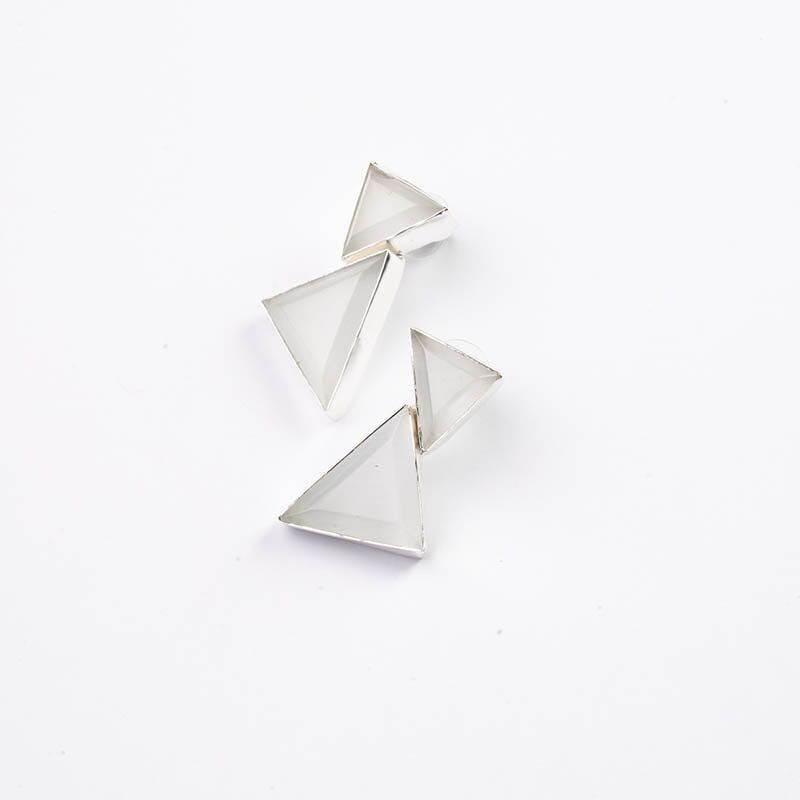 Debod Ed Ohrringe. Limitiertes Silberweiß