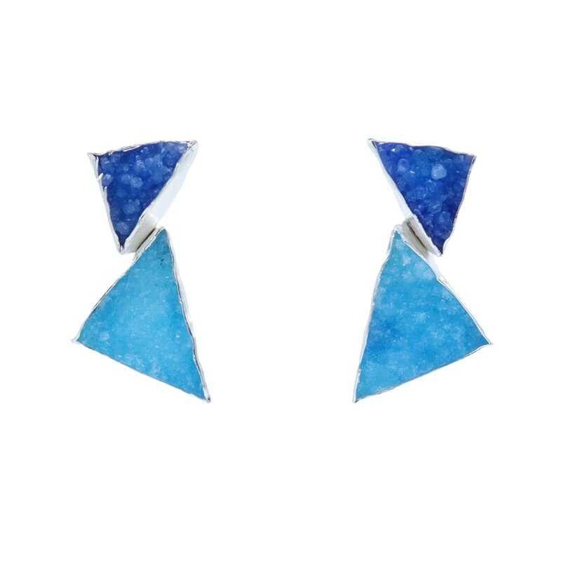 Orecchini Debod Argento Blu e Turchese