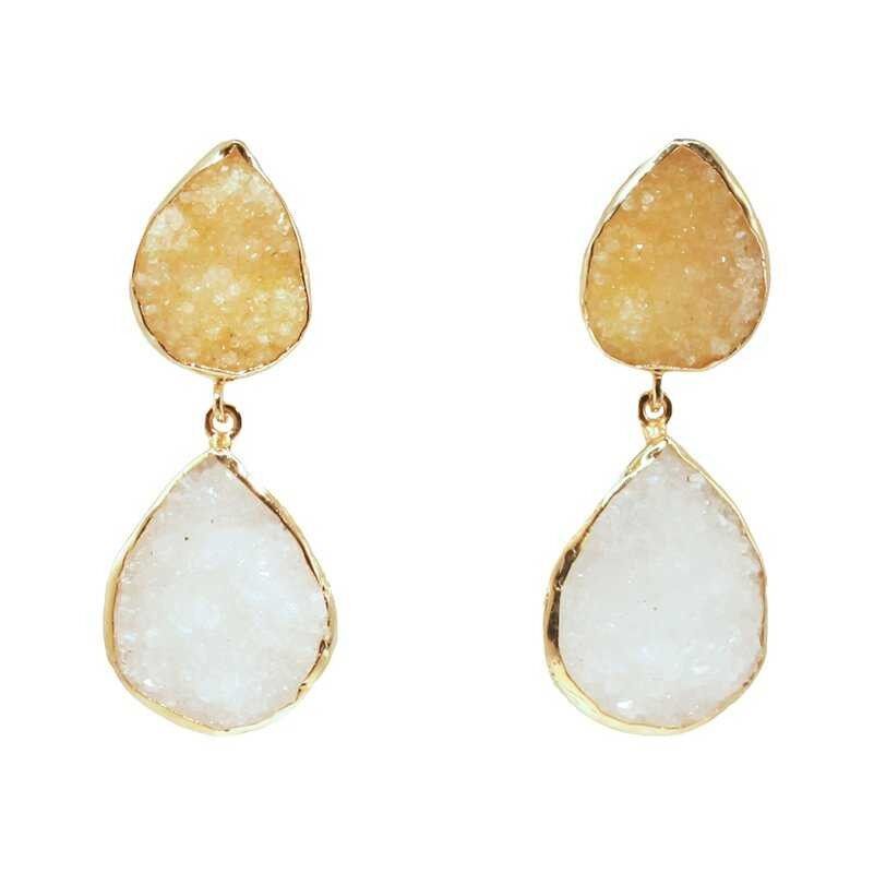 Notredame-Ohrringe in Gelb und Weiß