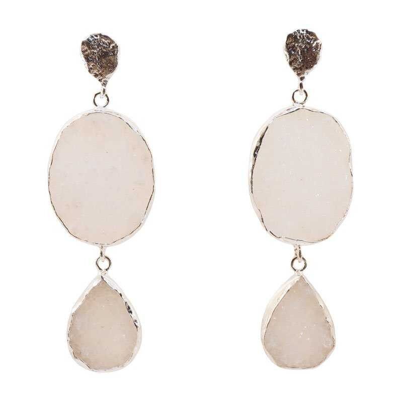 Orecchini in argento bianco con zaffiro