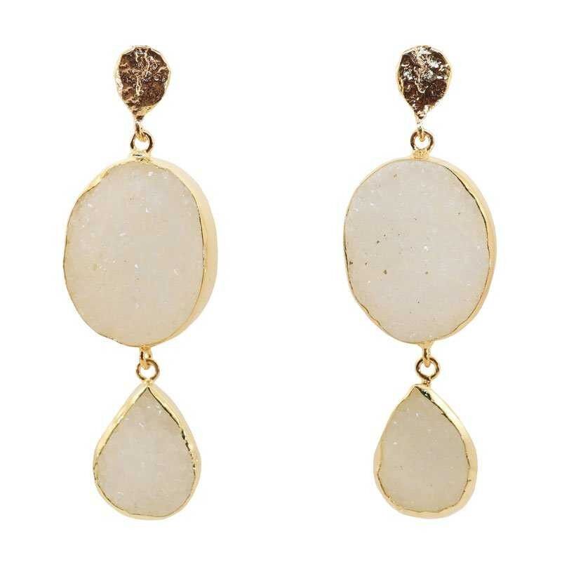 Orecchini con zaffiro bianco