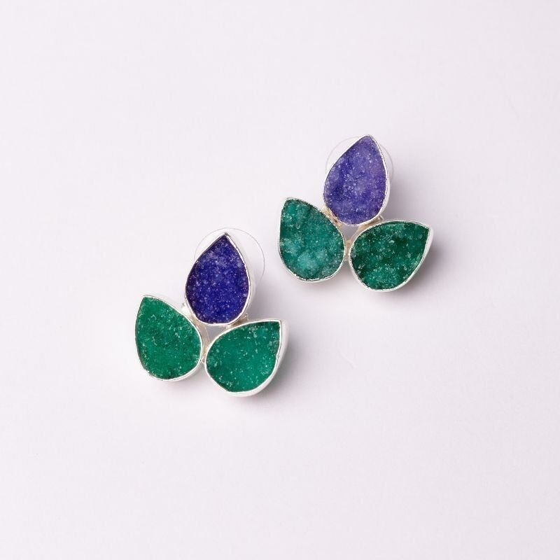 Orecchini Yoga Big Ed. Argento blu e verde limitati