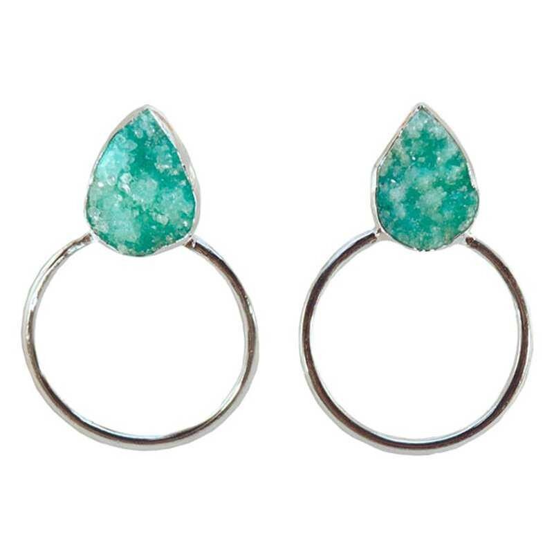 Orecchini Diwa grandi argento verde