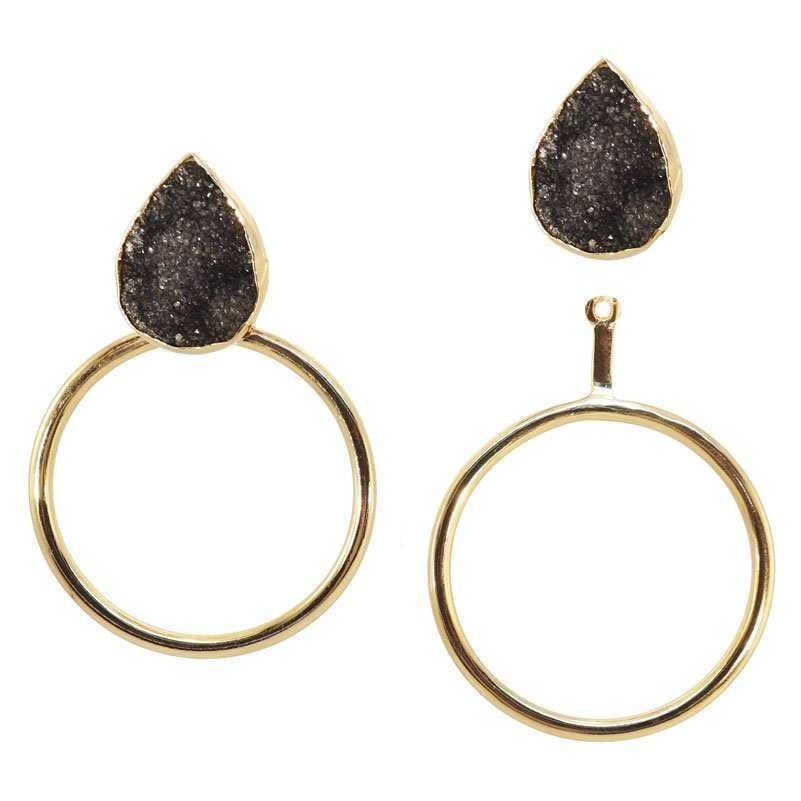 Schwarze abnehmbare Diwa-Ohrringe