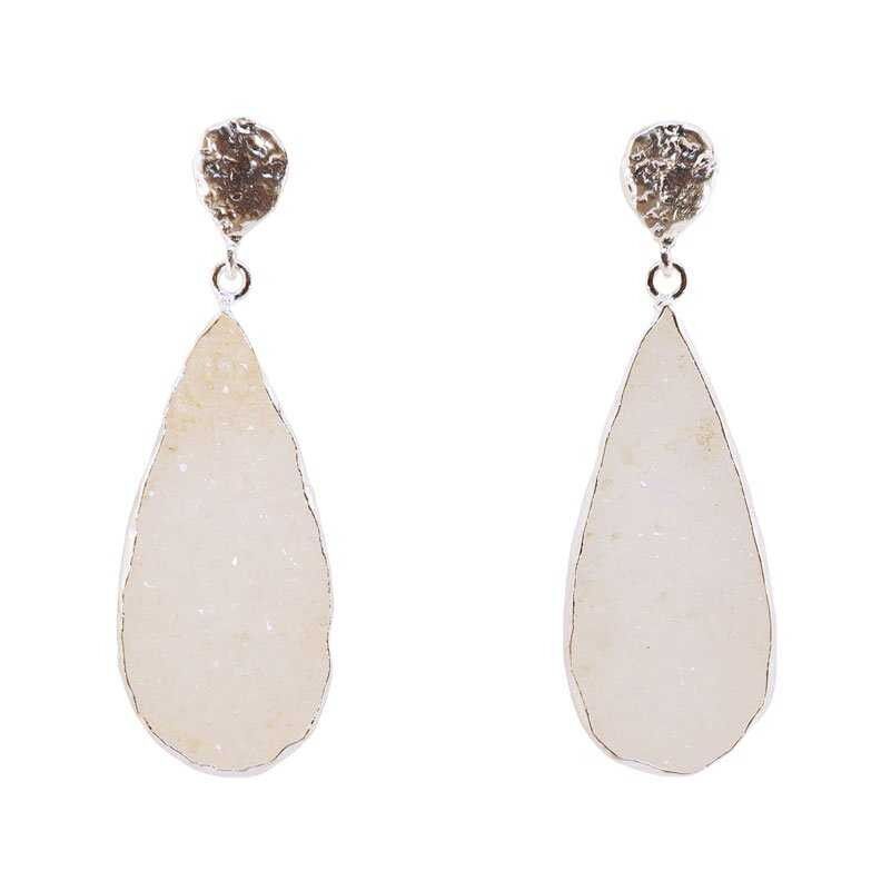 Chloe Silber weiße Ohrringe