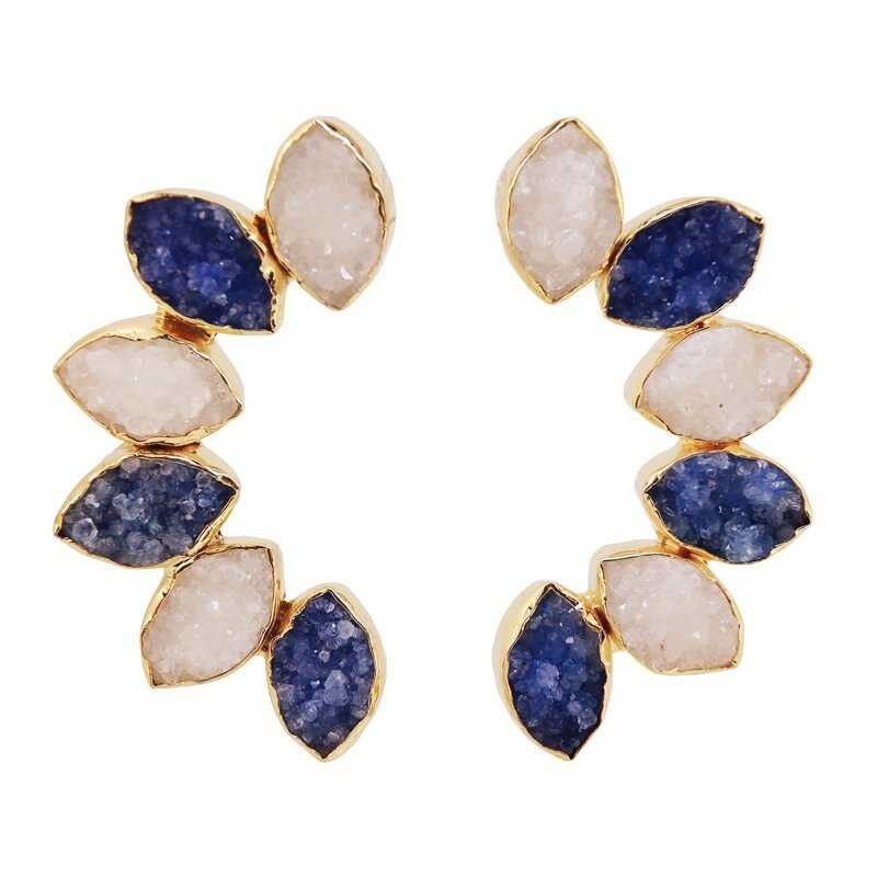 BLAUE UND WEISSE BOREAL OHRRINGE