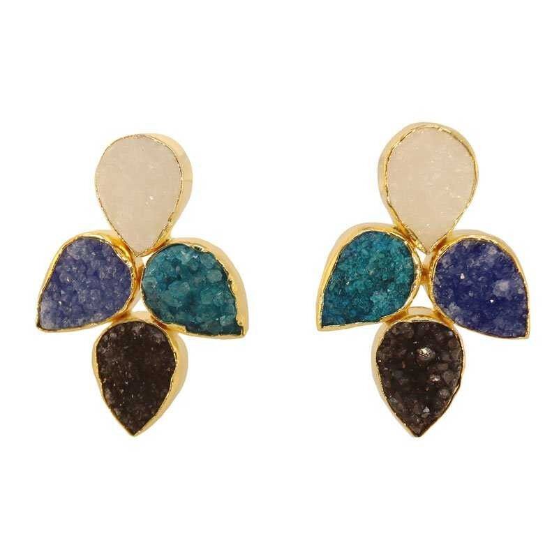 Orecchini Mairea bianchi, turchesi, blu e neri