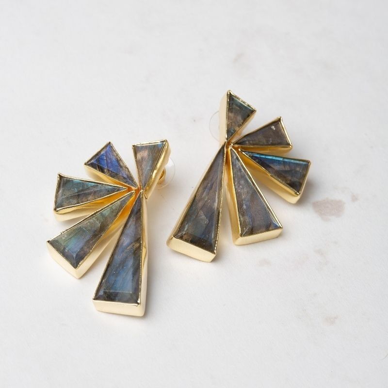 Orecchini geometrici Ed. Labradorite limitata