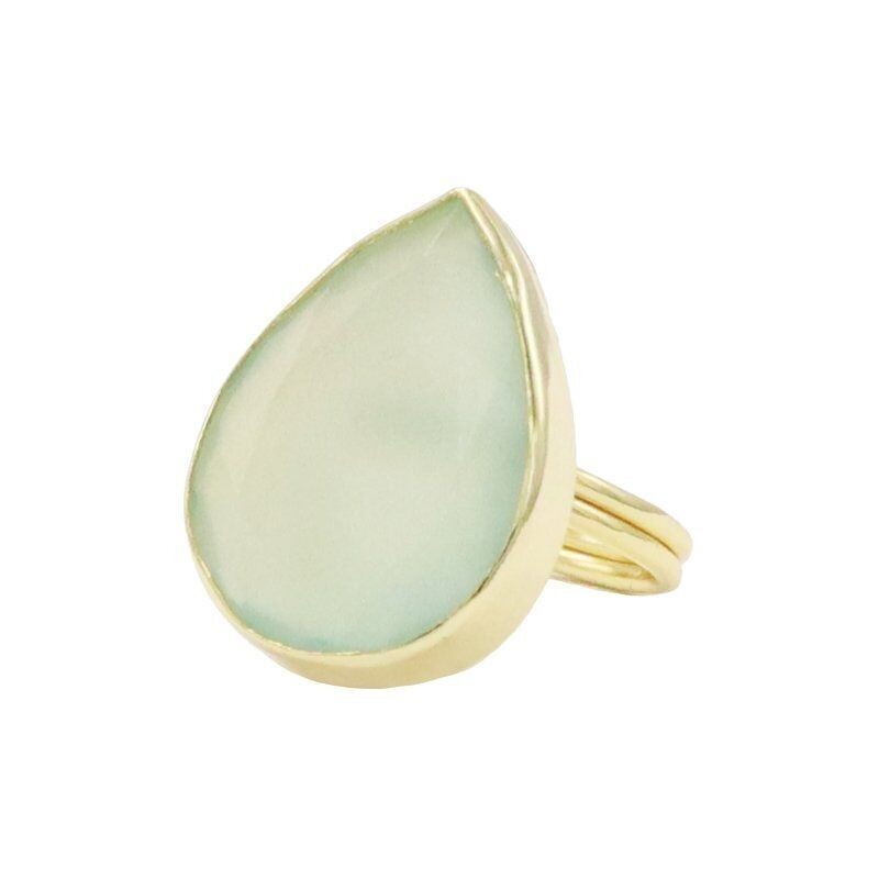 Wassergrüner, polierter Formentera-Ring