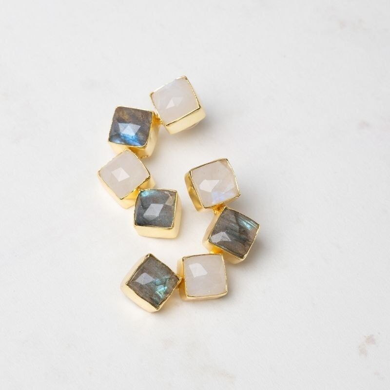 Orecchini Kyoto Ed. Pietra di luna e labradorite limitate