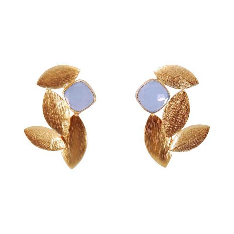 Hellblaue Agar-Ohrringe