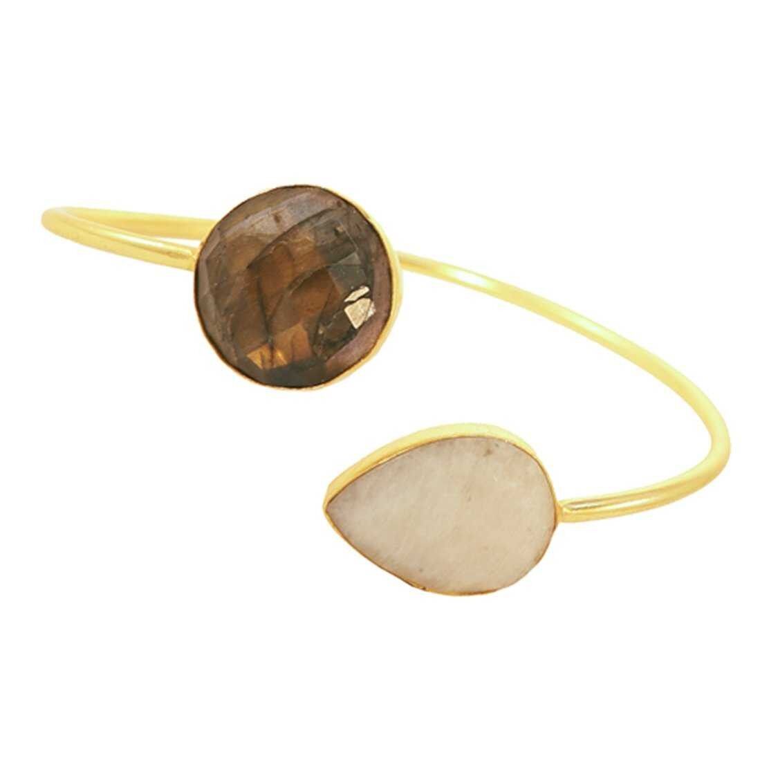 Armband aus CG-Labradorit und Mondstein