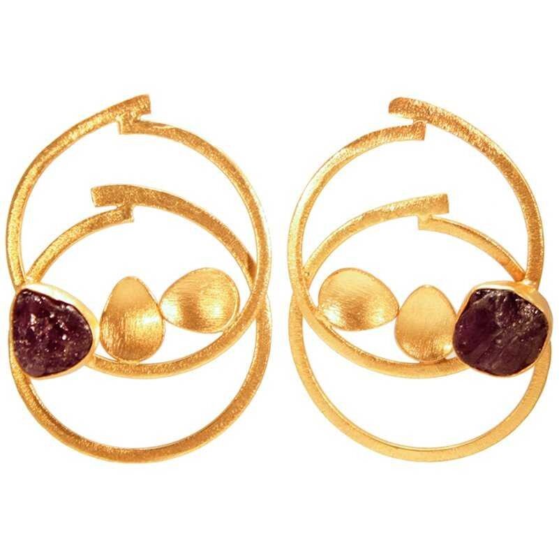 Grandi orecchini Nudum viola