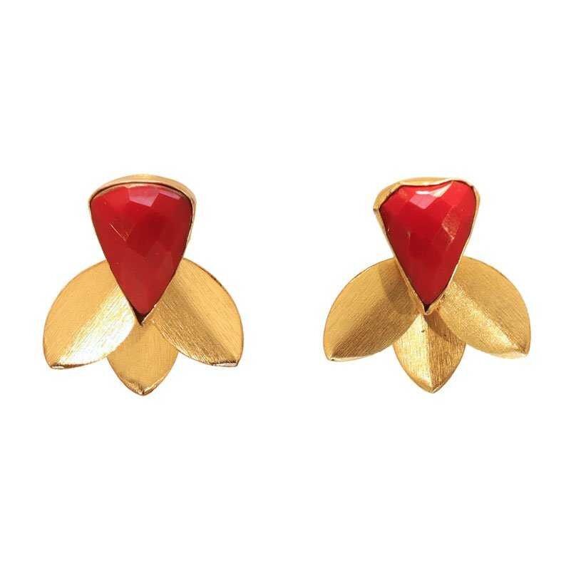 Orecchini Tre Petali Rossi