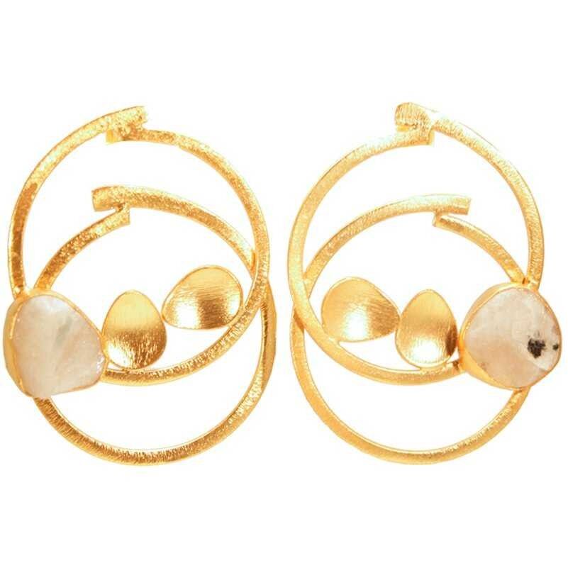Grandi orecchini in pietra di luna Nudum