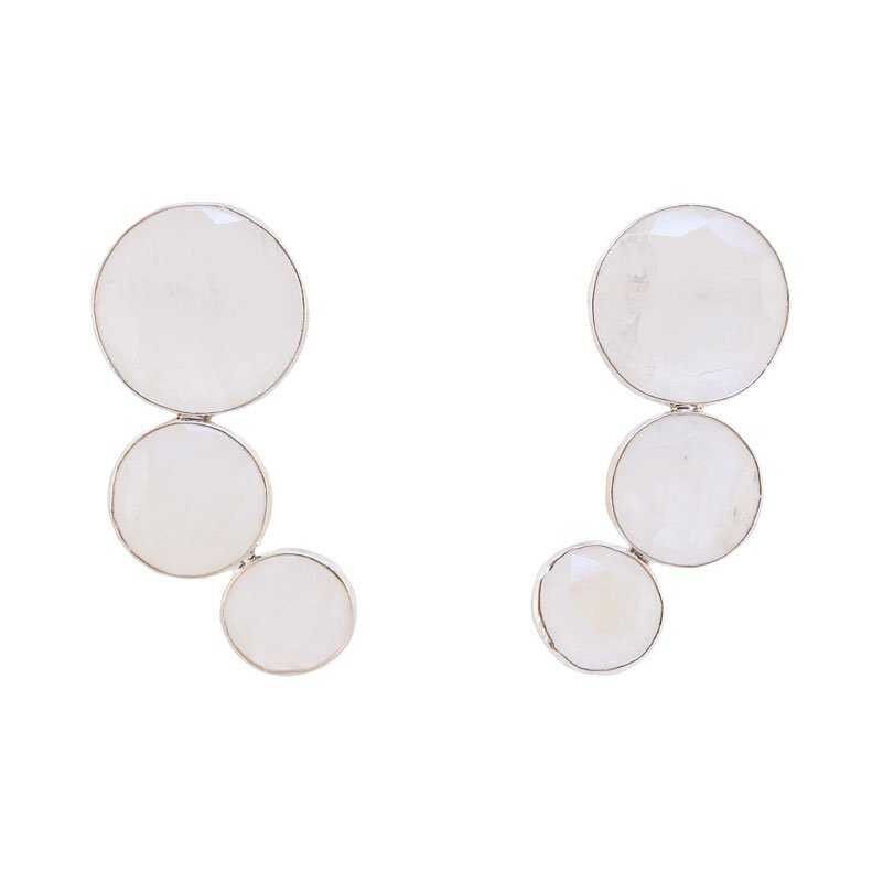 Diana Silber Mondstein Ohrringe