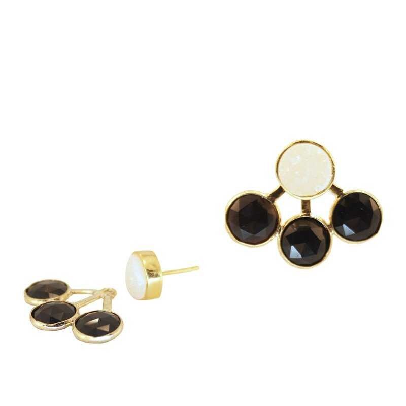 Orecchini Goa (staccabili) in bianco e nero