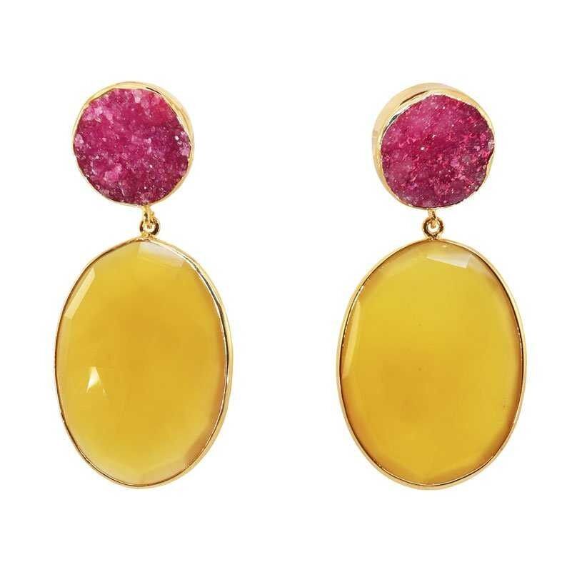 Orecchini Toulouse Fucsia e Senape