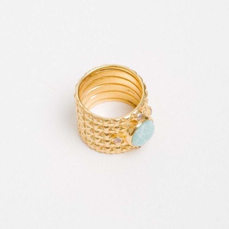 Anello Valois Acqua Amazzonite Verde Ed. Limitato