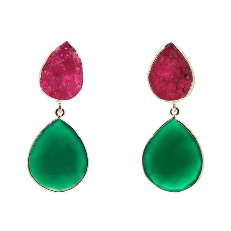 Orecchini Oasis Fucsia Mo e Verde