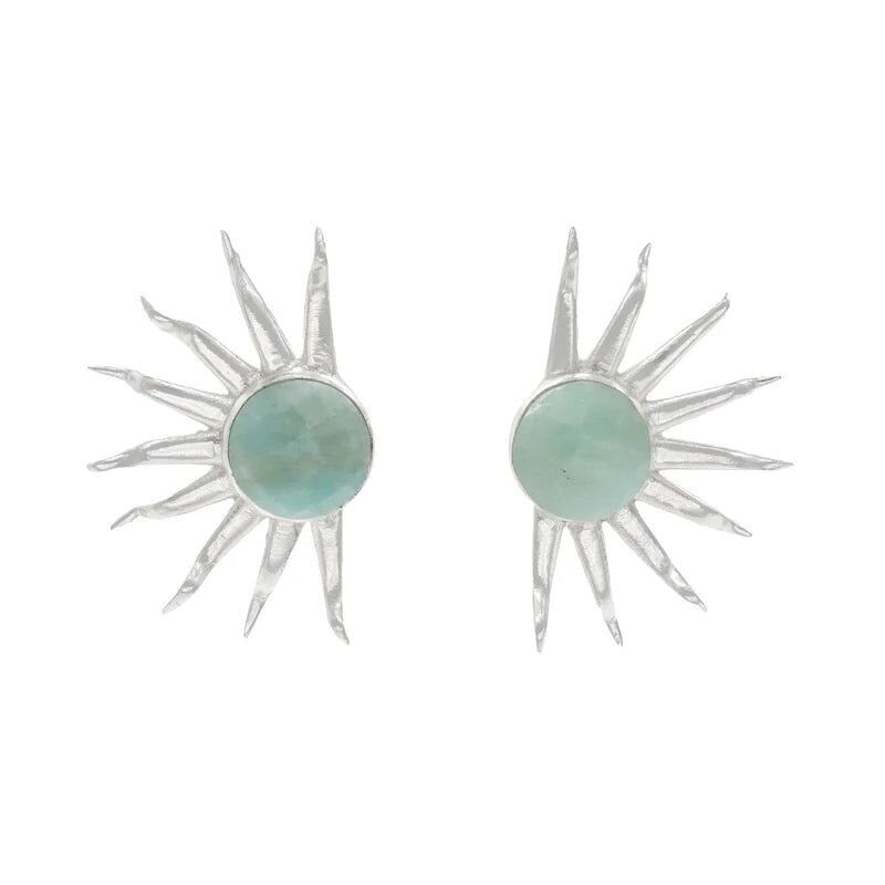 Orecchini Fayun in argento verde con amazzonite