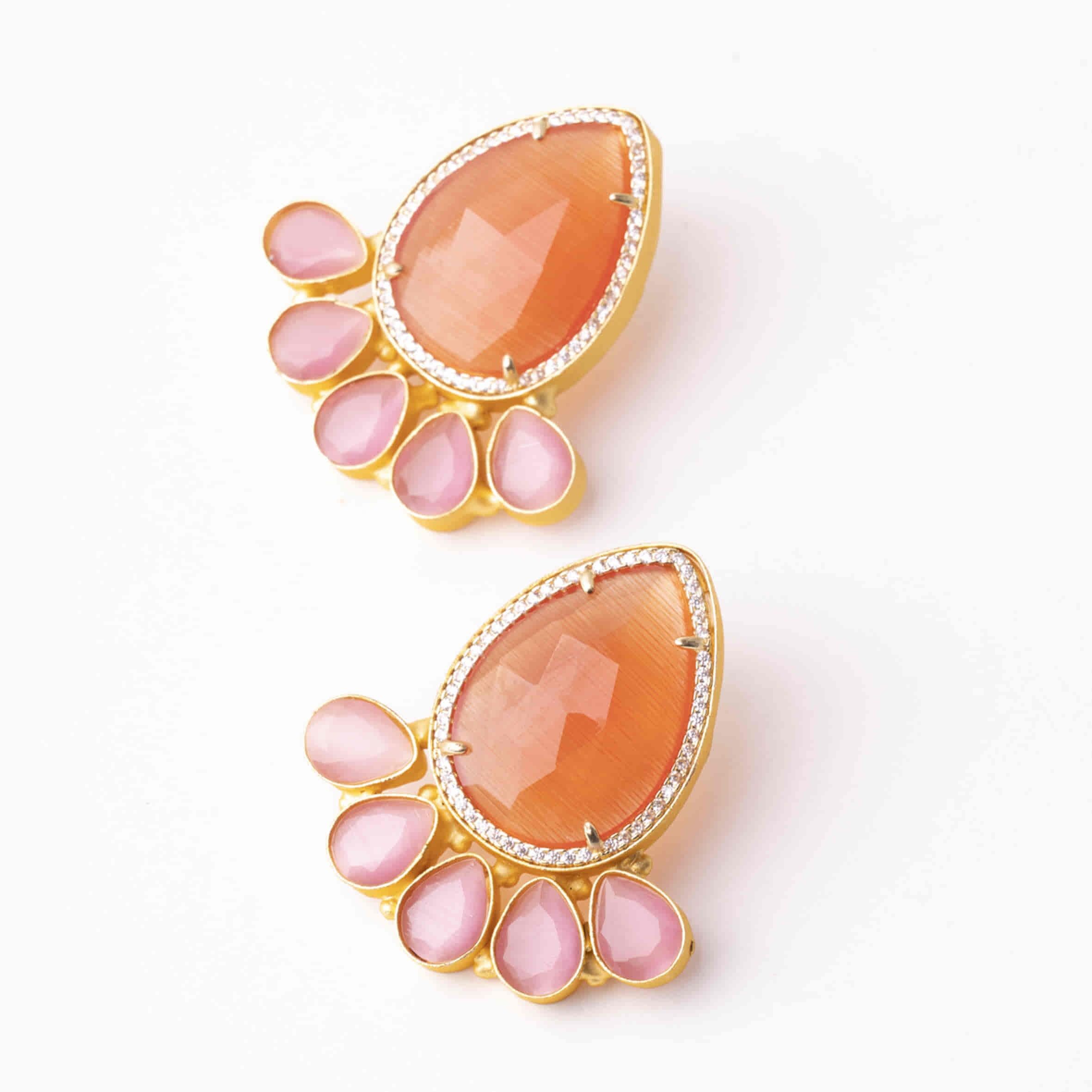 Orecchini Adara Zc Ed. Arancione e rosa scuro limitati
