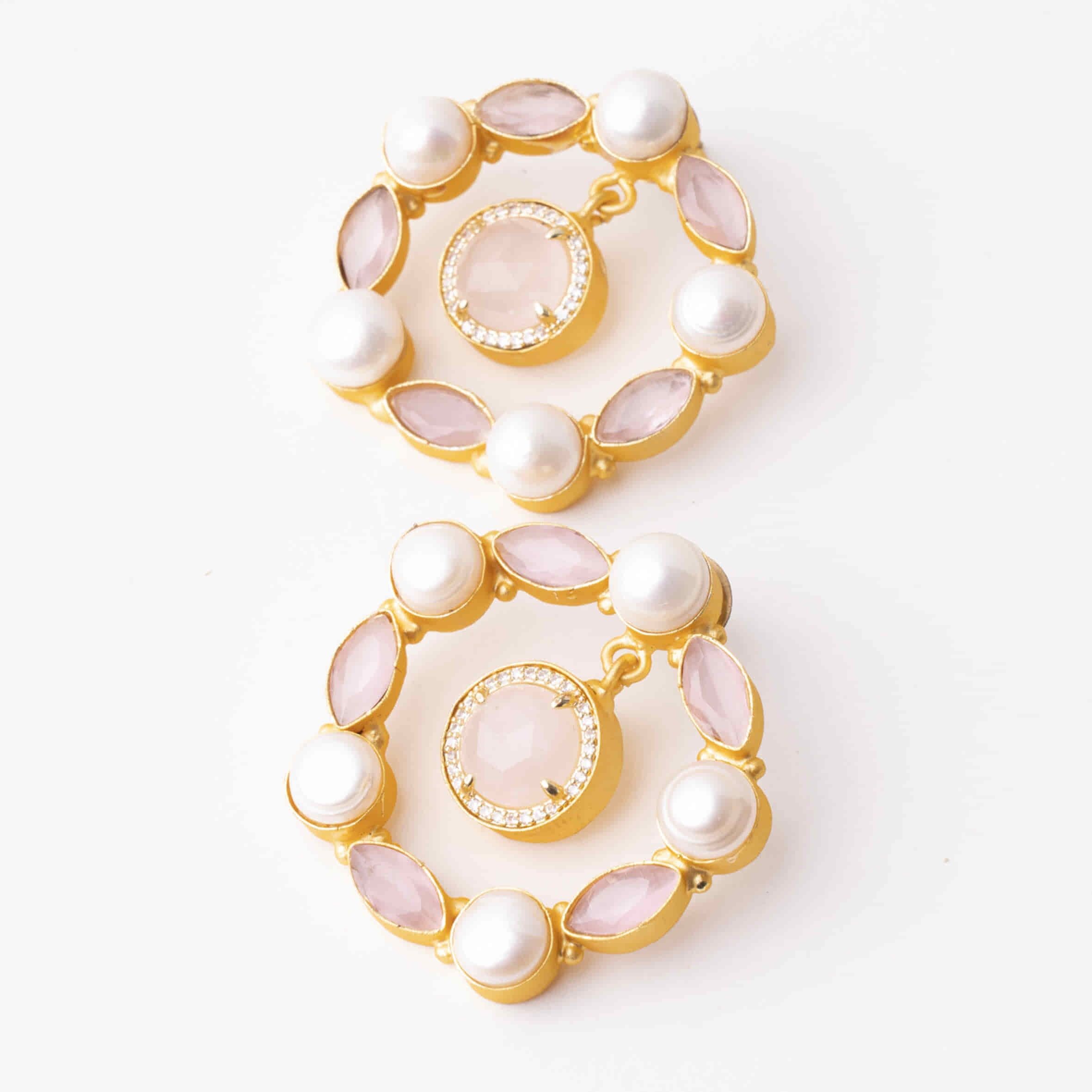 Orecchini Bemus Zc Ed. Rosa chiaro e perle in edizione limitata