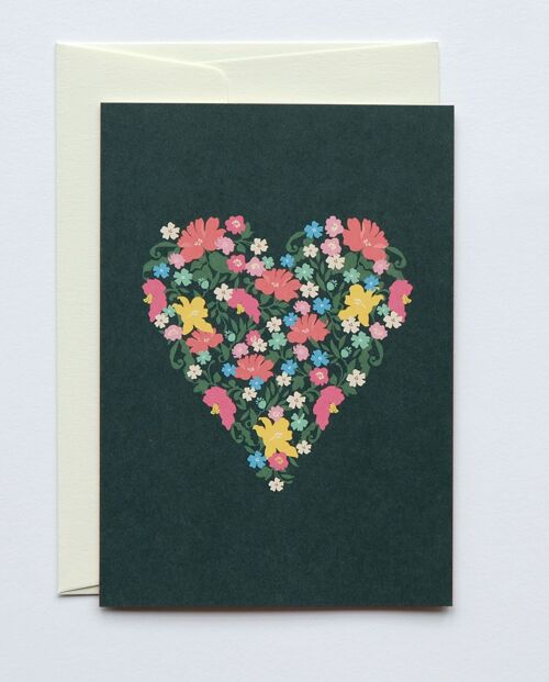 Grußkarte Floral Heart, mit Umschlag