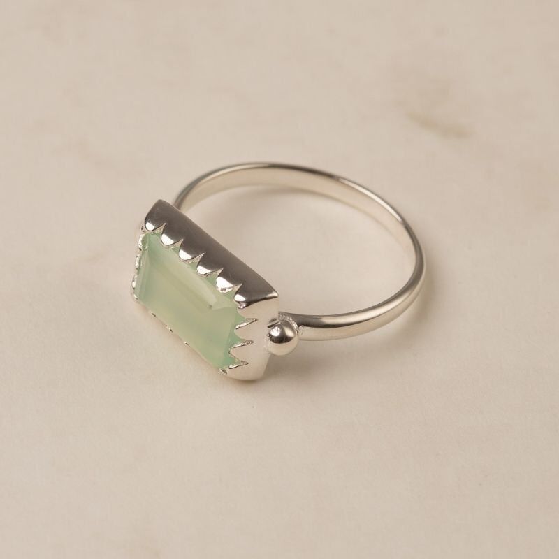 Blocca Ed Anello. Argento verde acqua limitato