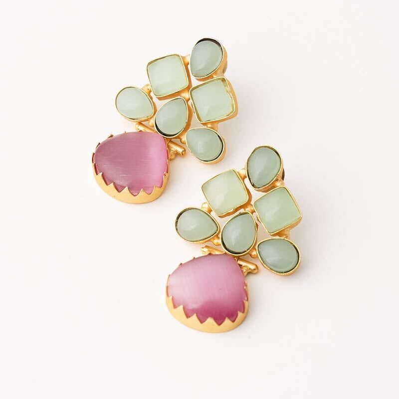 Orecchini Donato Ed. Verde limitato e rosa scuro