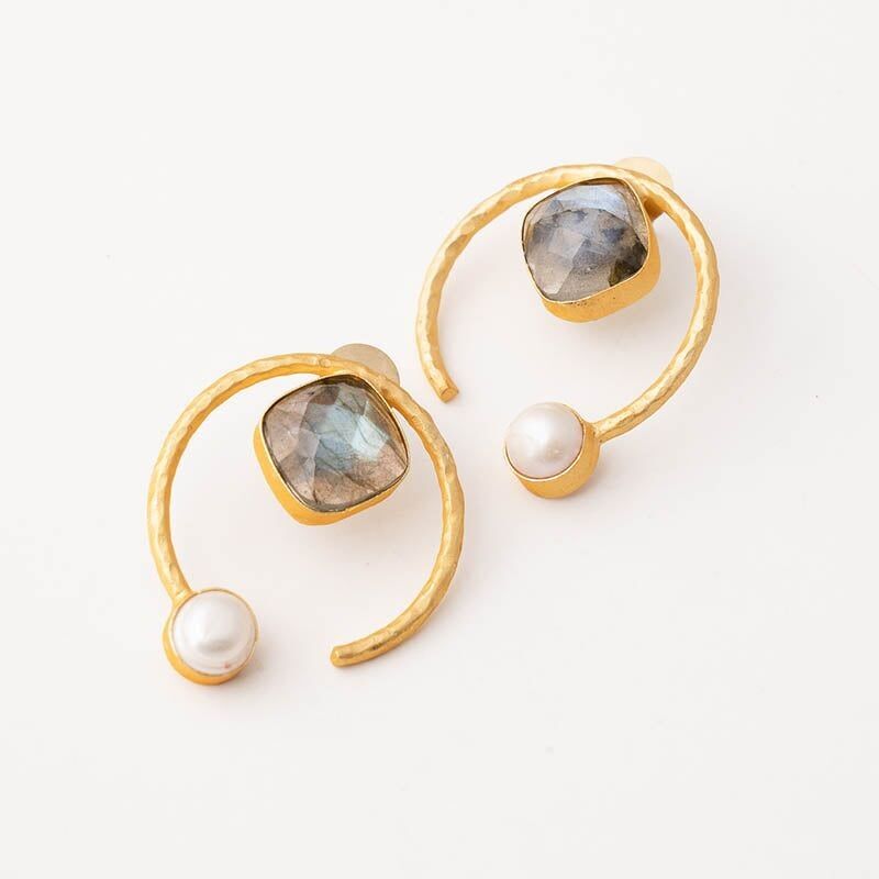 Orecchini Ethen Ed. Labradorite e perla limitate