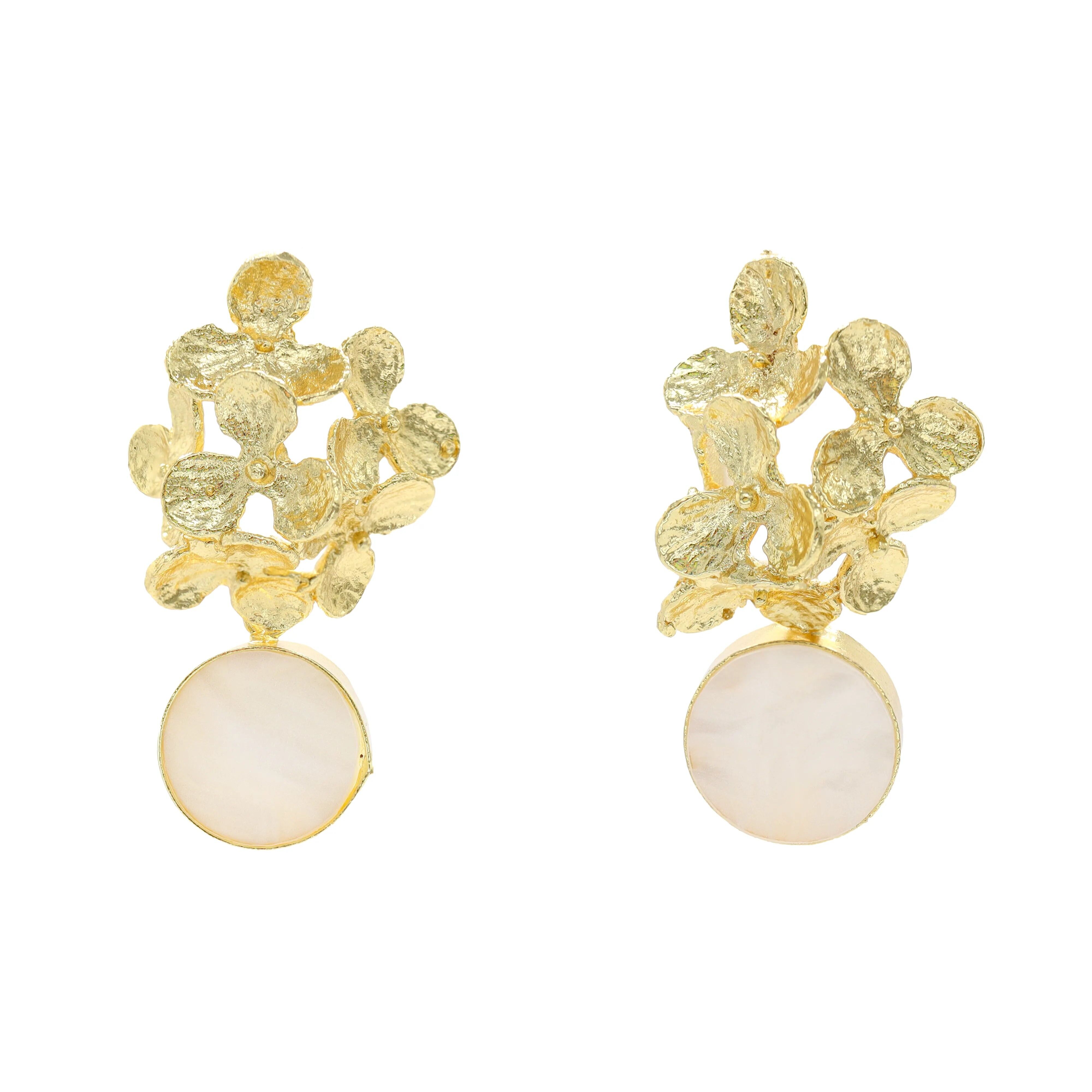 Weiße Gardenia Ohrringe