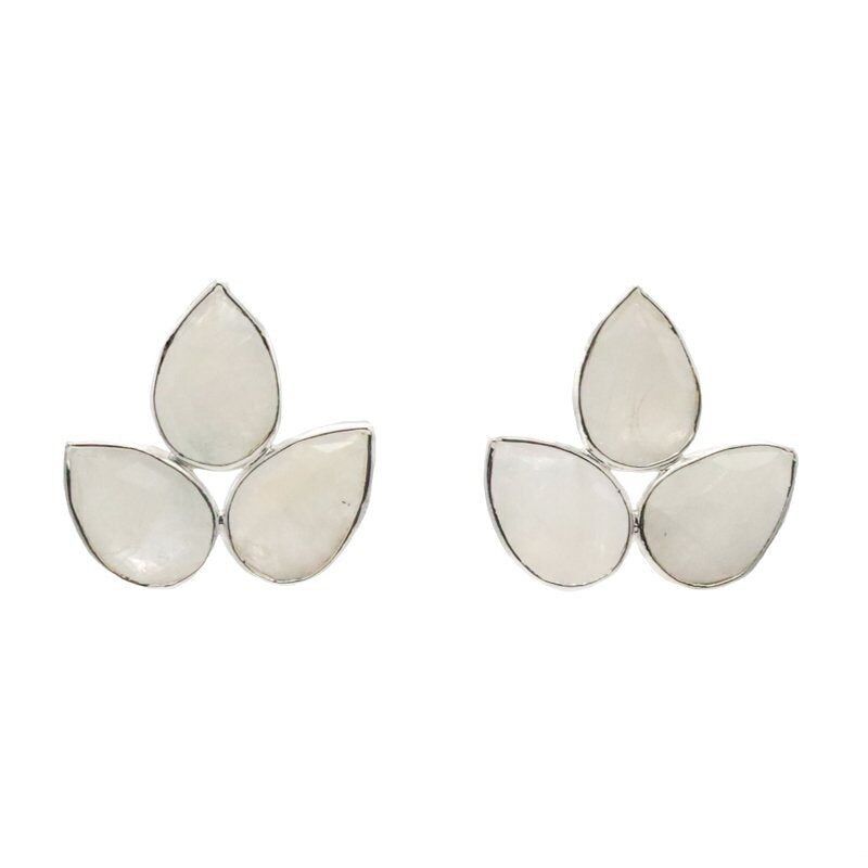 Orecchini Yoga grandi in argento con pietra di luna